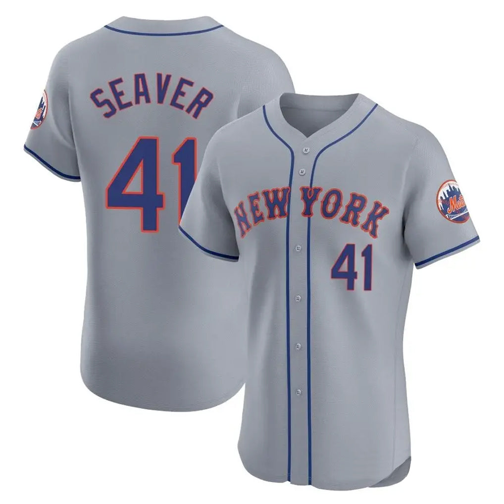 MATTH NY.Mets #41 Tom Seaver Player Gray Road Limited Elite Home Stitched Jerseys