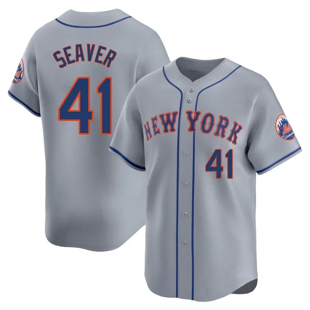 MATTH NY.Mets #41 Tom Seaver Player Gray Road Limited Home Stitched Jerseys