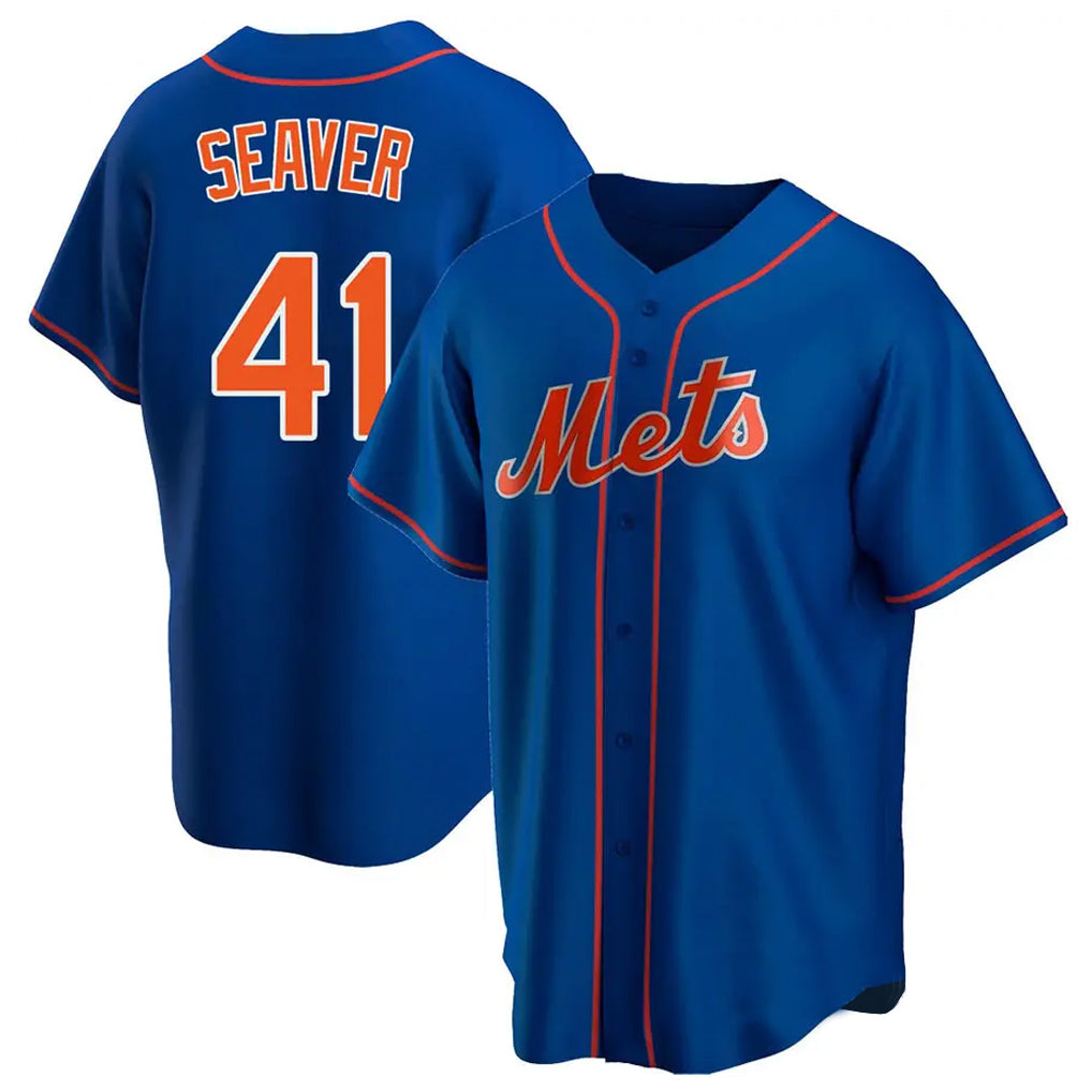 MATTH NY.Mets #41 Tom Seaver Player Royal Home Game Stitched Jerseys
