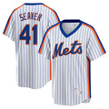 MATTH NY.Mets #41 Tom Seaver Player White Cooperstown Collection T-shirt Home Stitched Jerseys