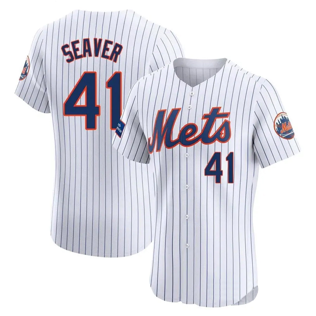 MATTH NY.Mets #41 Tom Seaver Player White Home Limited Elite Stitched Jerseys