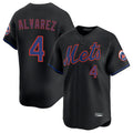 MATTH NY.Mets #4 Francisco Alvarez Player Black Alternate Home Limited Stitched Jerseys