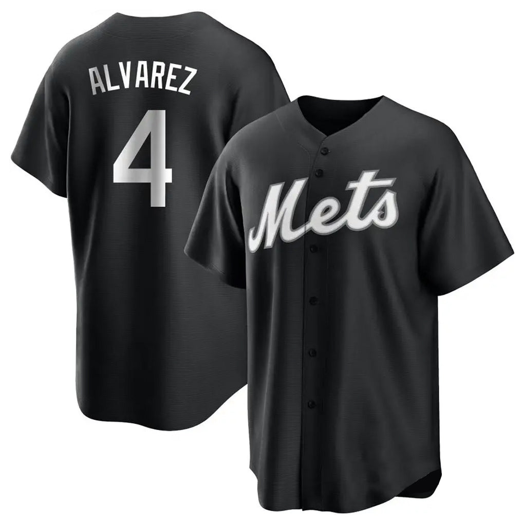 MATTH NY.Mets #4 Francisco Alvarez Player Black Home Game Stitched Jerseys