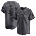 MATTH NY.Mets #4 Francisco Alvarez Player Gray City Connect Limited Stitched Jerseys