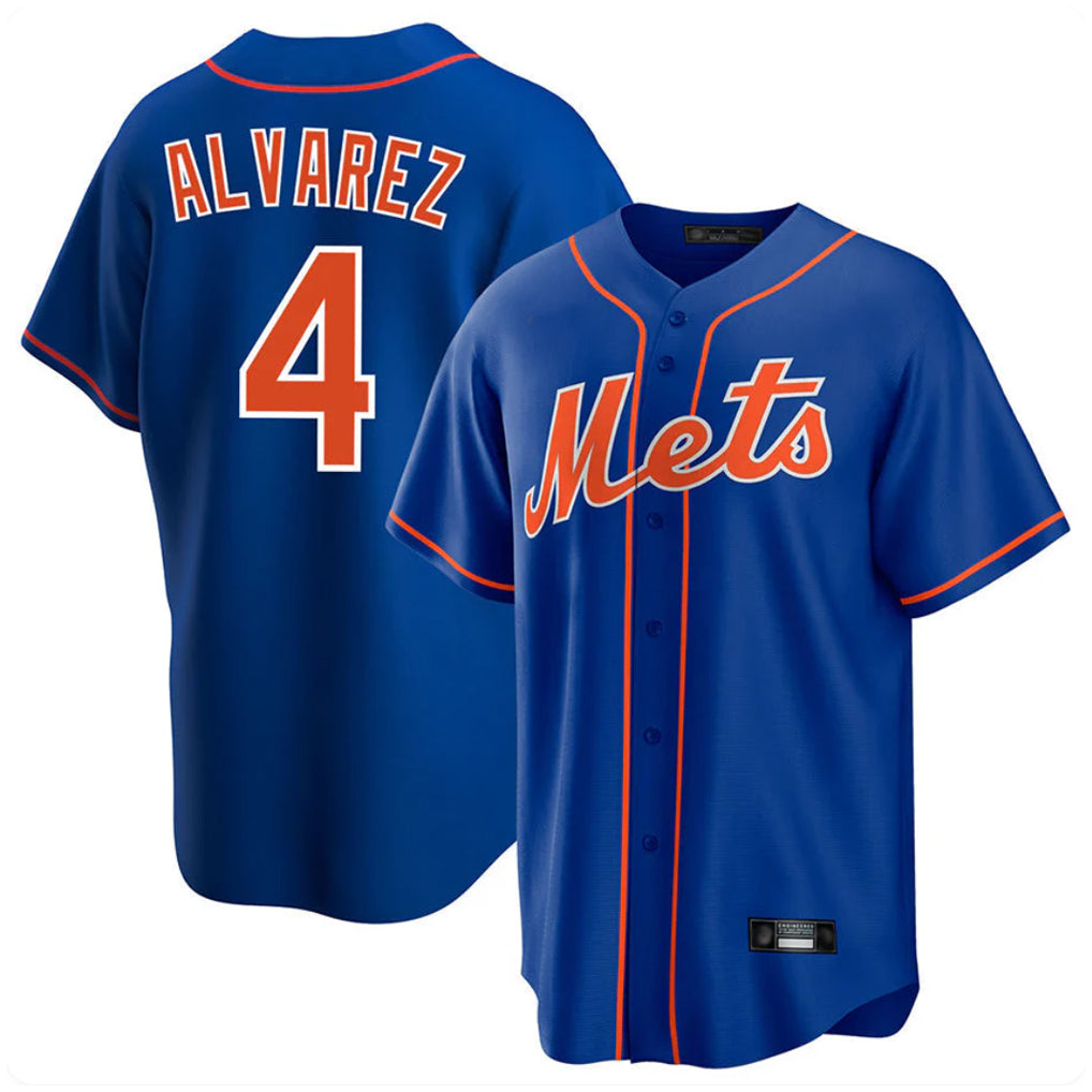 MATTH NY.Mets #4 Francisco Alvarez Player Royal Home Game Stitched Jerseys