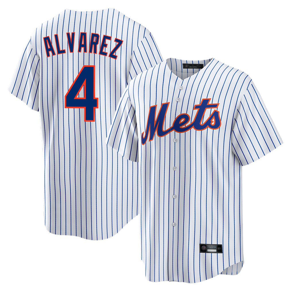 MATTH NY.Mets #4 Francisco Alvarez Player White Home Game Stitched Jerseys
