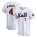 MATTH NY.Mets #4 Francisco Alvarez Player White Home Limited Elite Stitched Jerseys