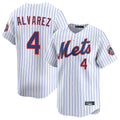 MATTH NY.Mets #4 Francisco Alvarez Player White Home Replica Stitched Jerseys