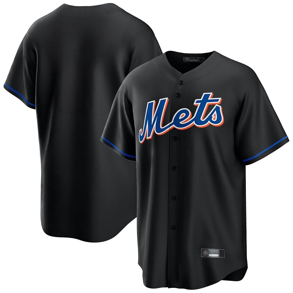 MATTH NY.Mets Blank Player Black Replica Home Game Stitched Jerseys