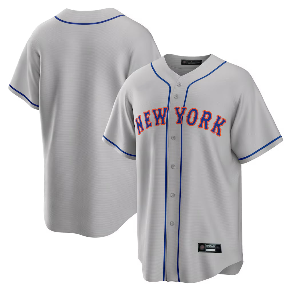 MATTH NY.Mets Blank Player Gray Road Home Game Stitched Jerseys