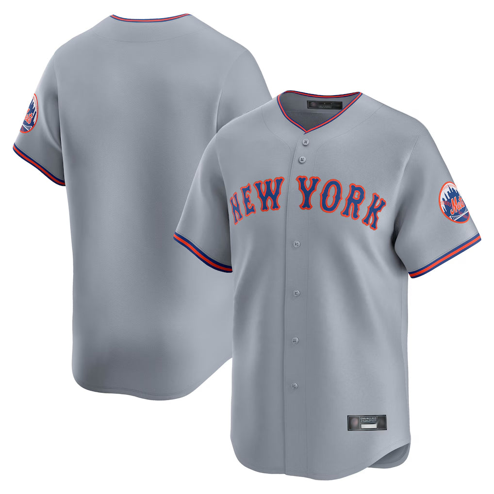 MATTH NY.Mets Blank Player Gray Road Limited Home Stitched Jerseys