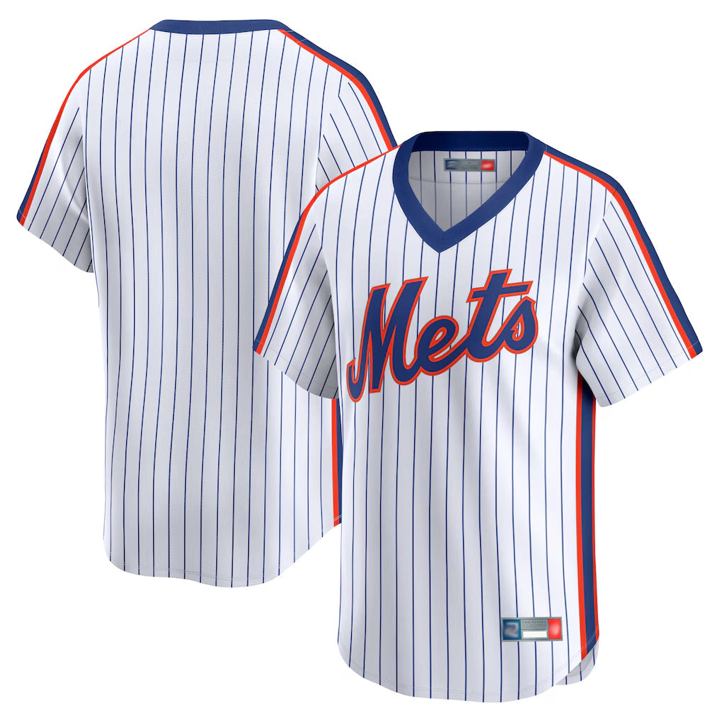 MATTH NY.Mets Blank Player White Cooperstown Collection T-shirt Game Stitched Jerseys