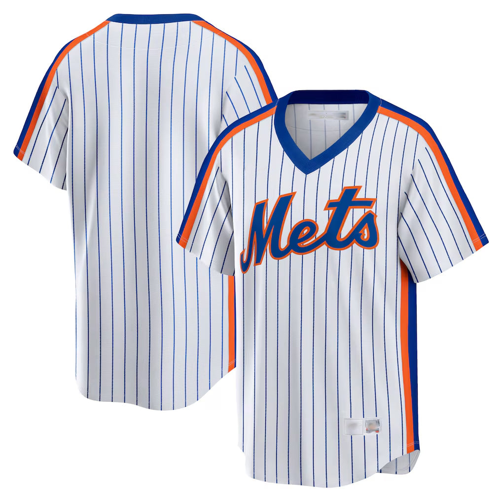 MATTH NY.Mets Blank Player White Cooperstown Collection T-shirt Home Stitched Jerseys