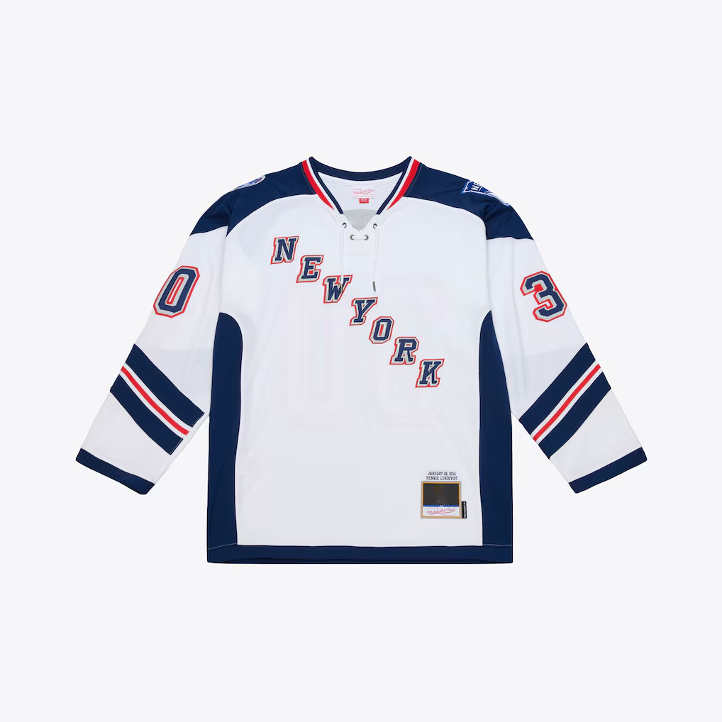MATTH NY.Rangers Henrik Lundqvist Mitchell & Ness White 2014 Stadium Series Power Play Jerseys