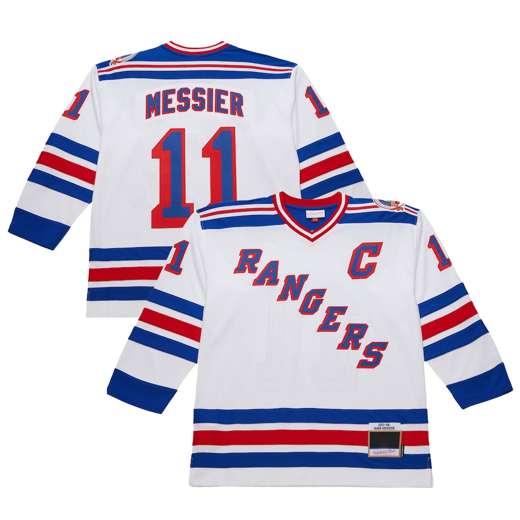 MATTH NY.Rangers #11 Mark Messier White 1993-94 Power Play Jerseys