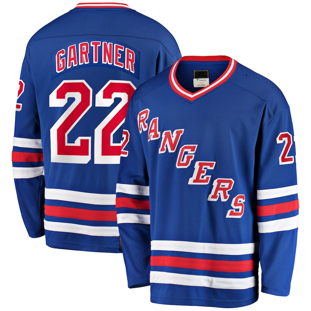 MATTH NY.Rangers #22 Mike Gartner Blue Home Breakaway Jerseys