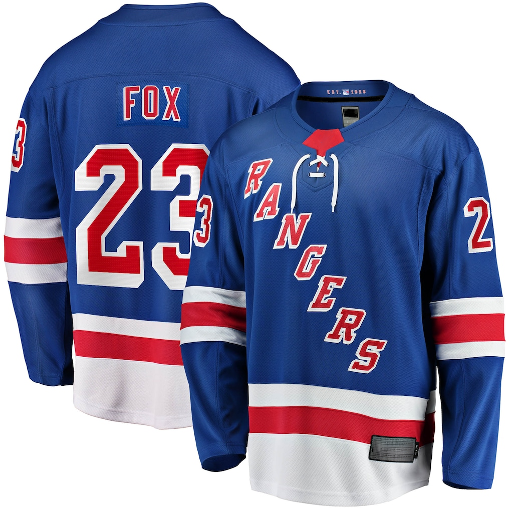MATTH NY.Rangers #23 Adam Fox Blue Home Breakaway Replica Jerseys