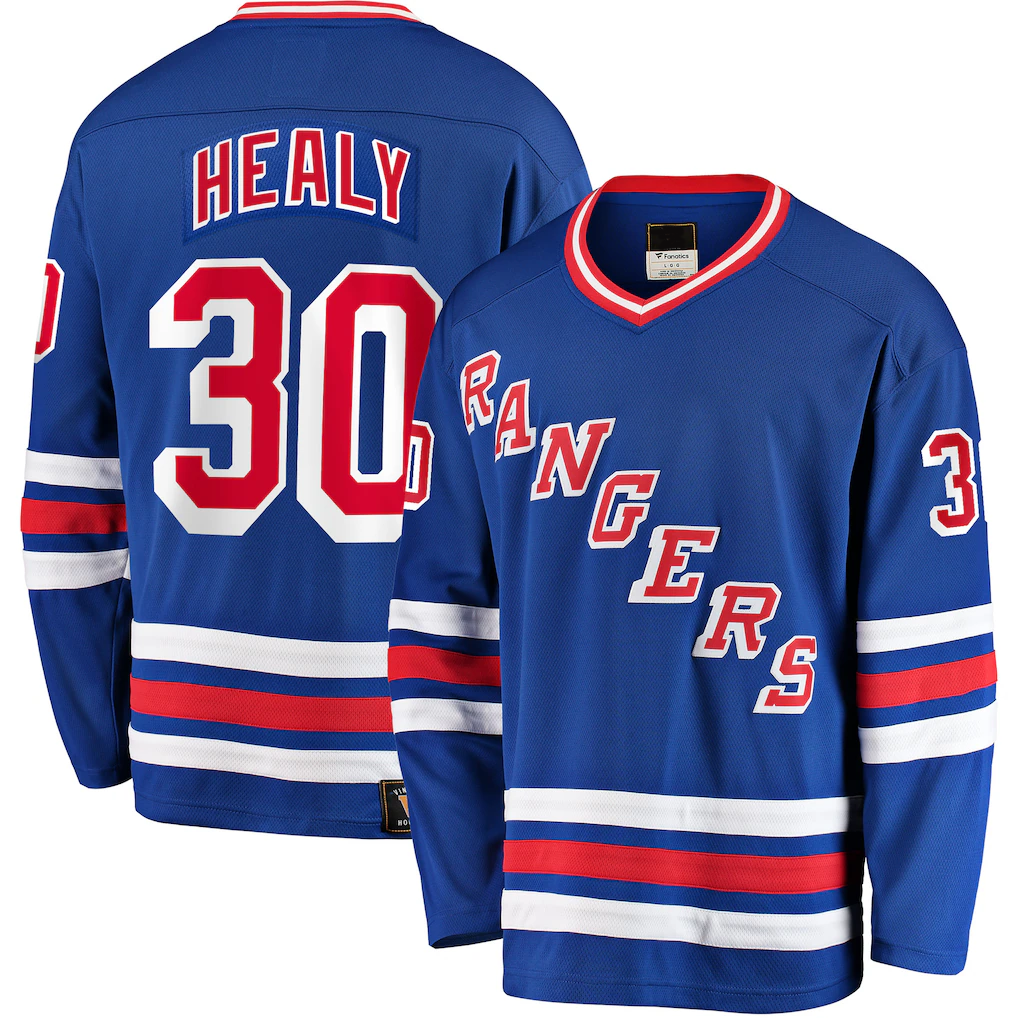 MATTH NY.Rangers #30 Glenn Healy Blue Premier Breakaway Retired Player Jerseys