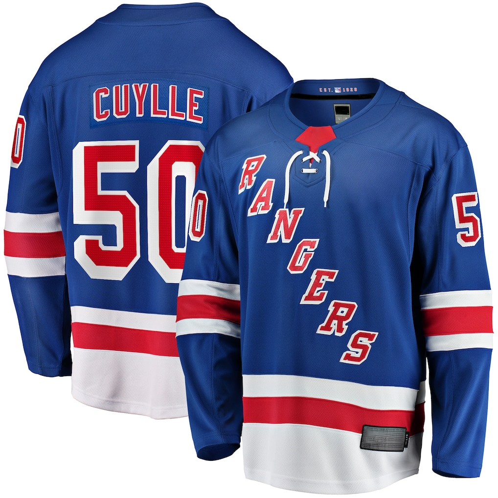 MATTH NY.Rangers #50 Will Cuylle Blue Home Premier Breakaway Player Jerseys