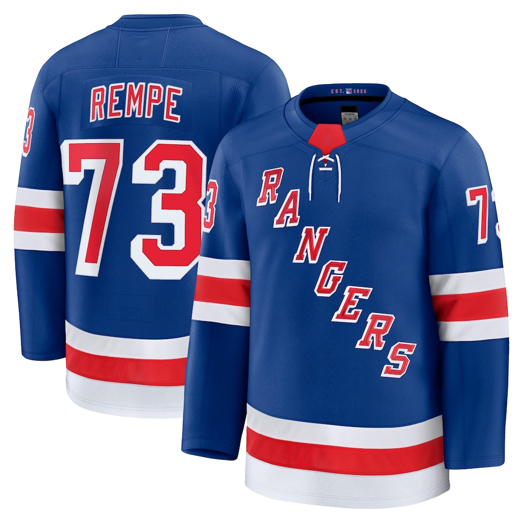 MATTH NY.Rangers #73 Matt Rempe Blue Home Premium Jerseys