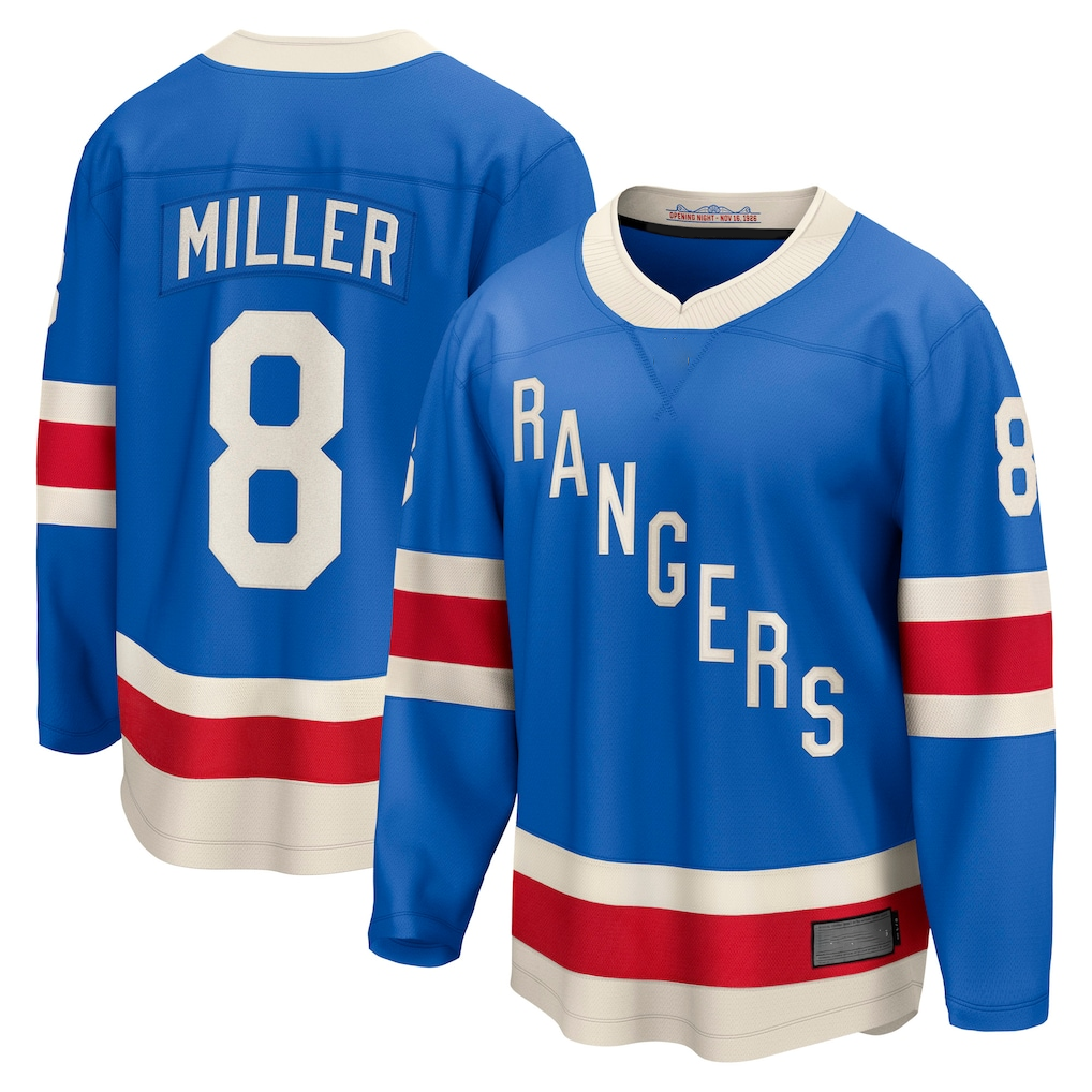 MATTH NY.Rangers #8 J.T. Miller Blue Centennial Breakaway Jerseys