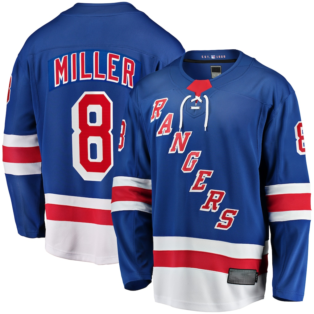 MATTH NY.Rangers #8 J.T. Miller Blue Home Breakaway Jerseys
