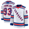 MATTH NY.Rangers #93 Mika Zibanejad White Away Premium Jerseys