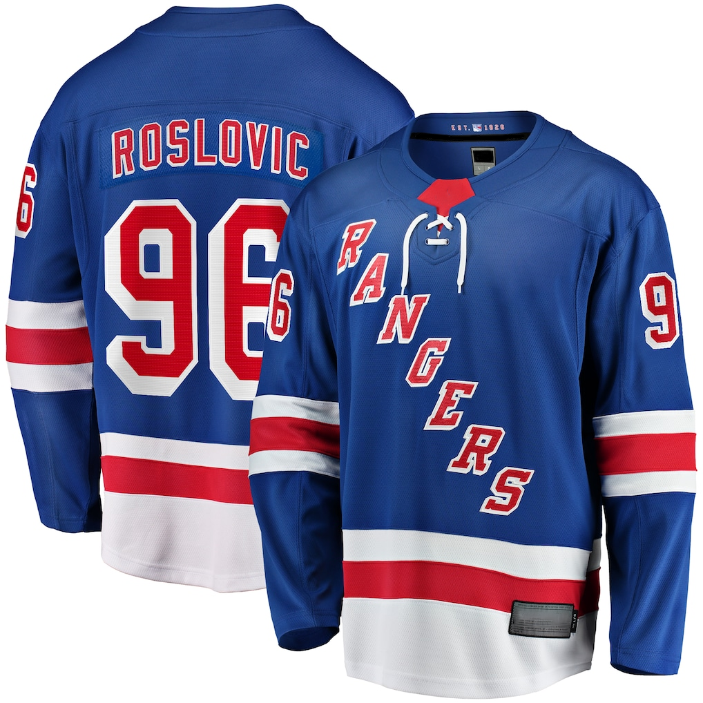 MATTH NY.Rangers #96 Jack Roslovic Blue Home Premier Breakaway Jerseys