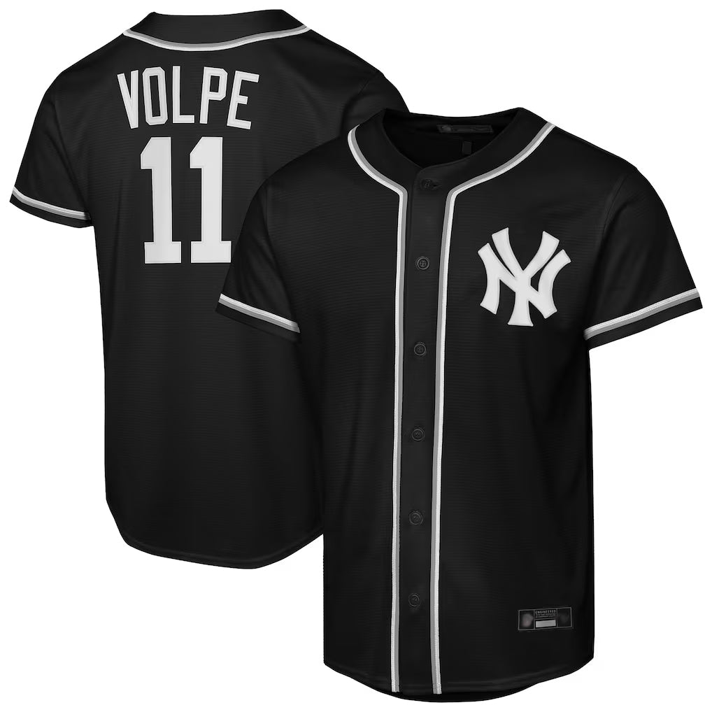 MATTH NY.Yankees #11 Anthony Volpe Player Black Out Game Stitched Jerseys