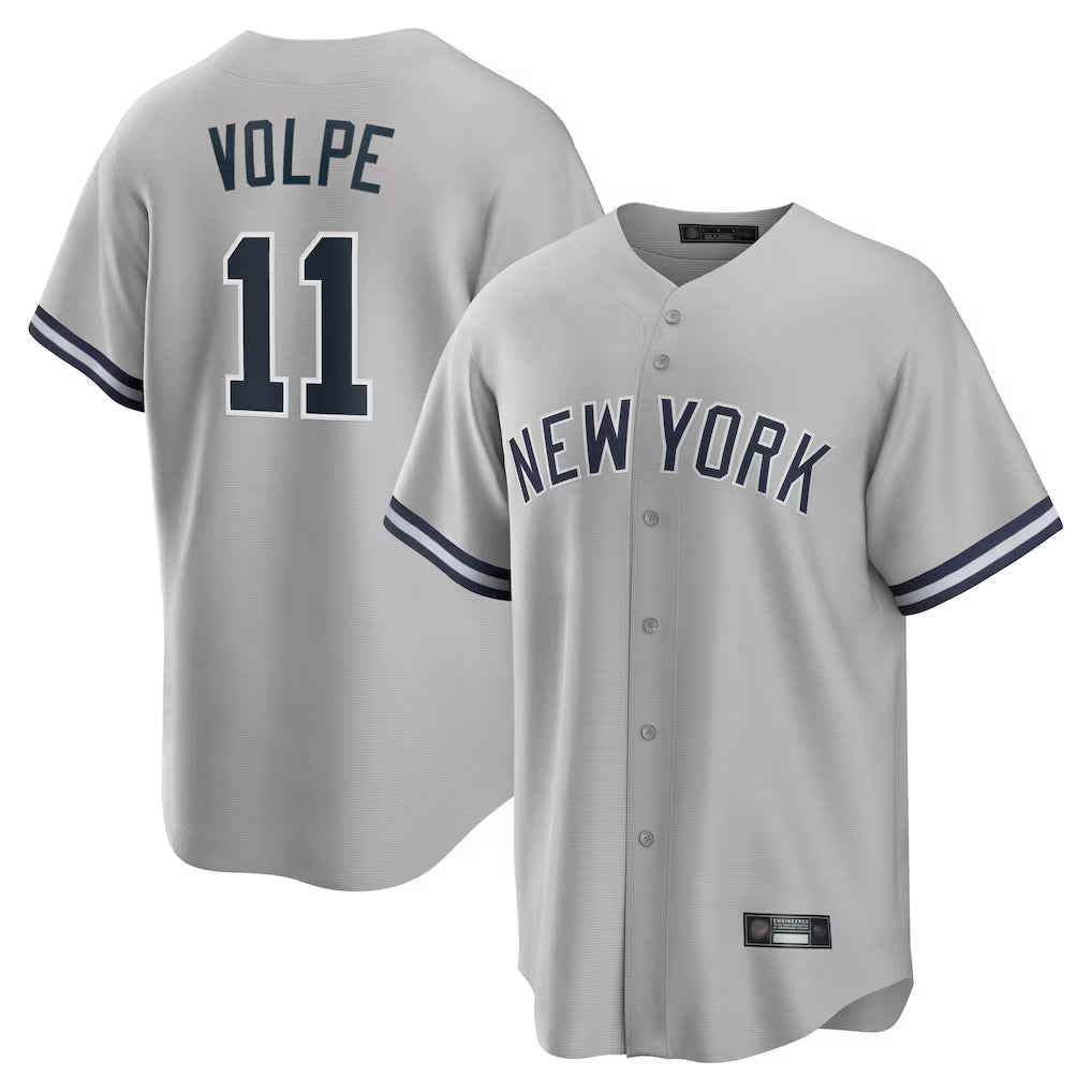 MATTH NY.Yankees #11 Anthony Volpe Player Gray Road Game Stitched Jerseys