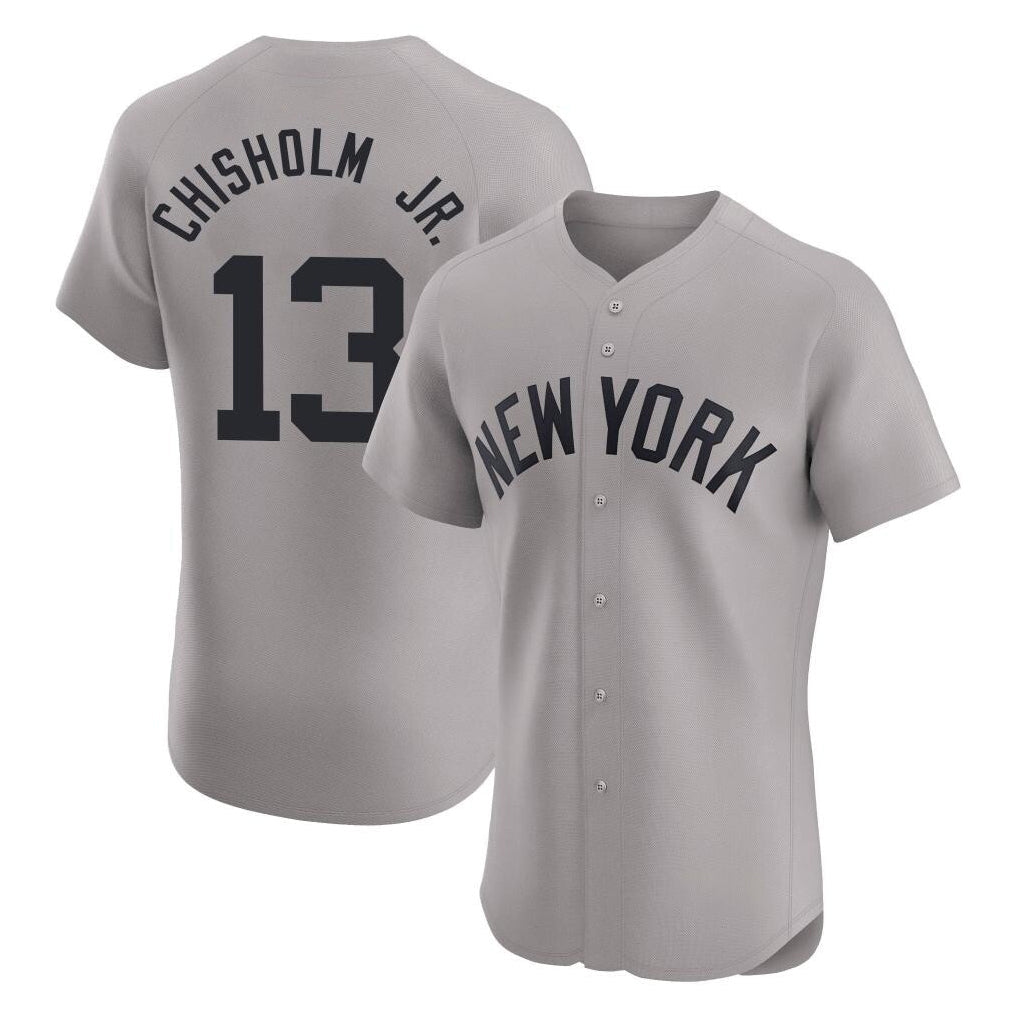 MATTH NY.Yankees #13 Jazz Chisholm Jr Player Gray Limited Elite Home Stitched Jerseys