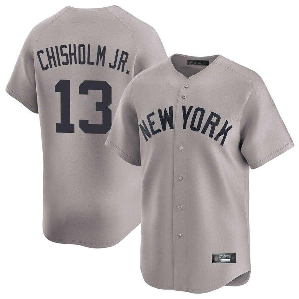 MATTH NY.Yankees #13 Jazz Chisholm Jr Player Gray Limited Home Stitched Jerseys
