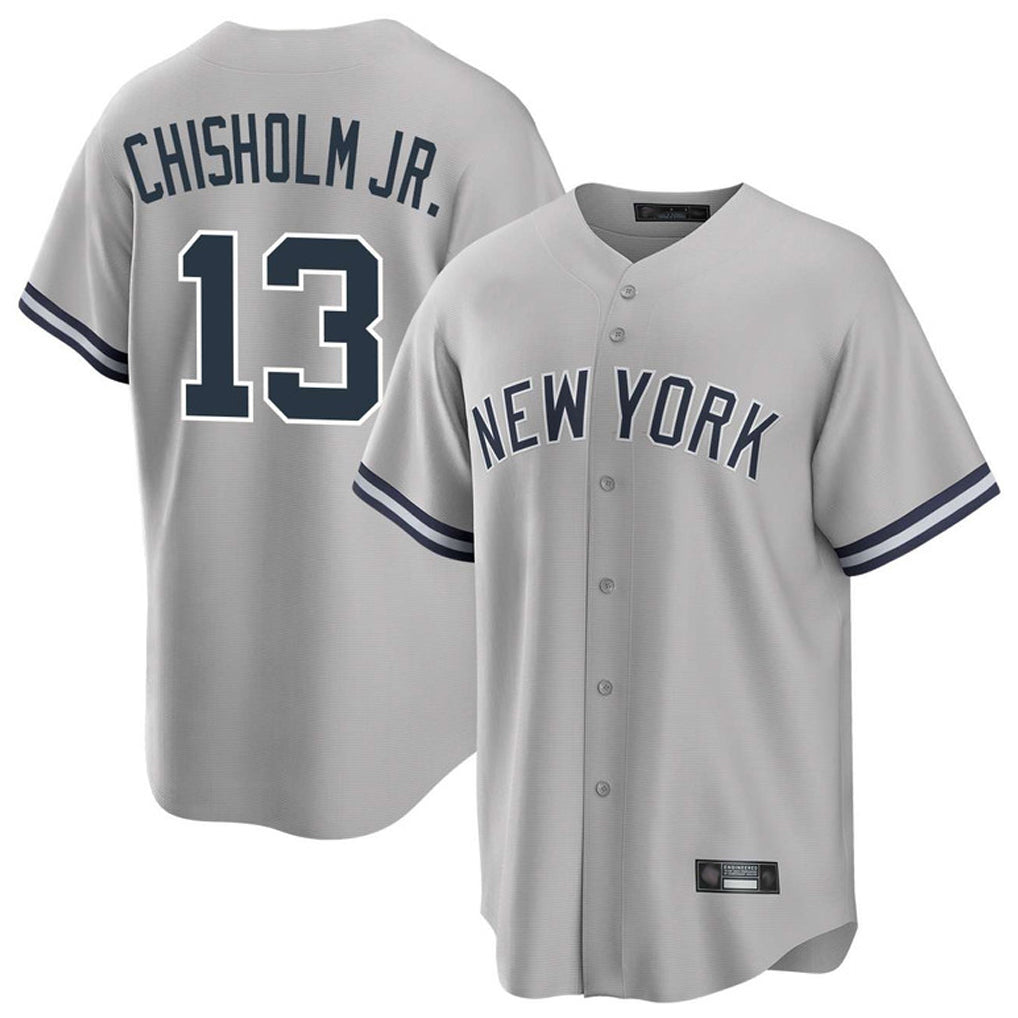 MATTH NY.Yankees #13 Jazz Chisholm Jr Player Gray Road Game Stitched Jerseys