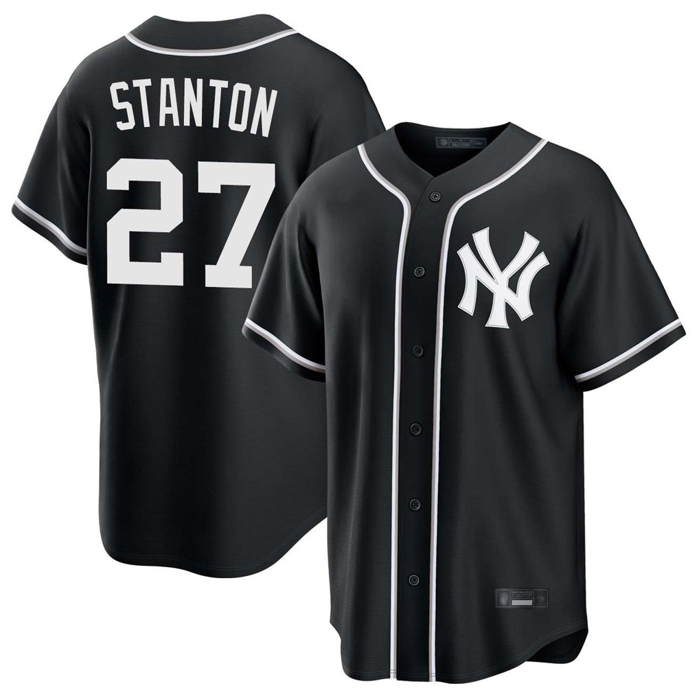 MATTH NY.Yankees #27 Giancarlo Stanton Player Black Out Game Home Stitched Jerseys