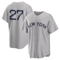 MATTH NY.Yankees #27 Giancarlo Stanton Player Gray Field of Dreams Game Stitched Jerseys