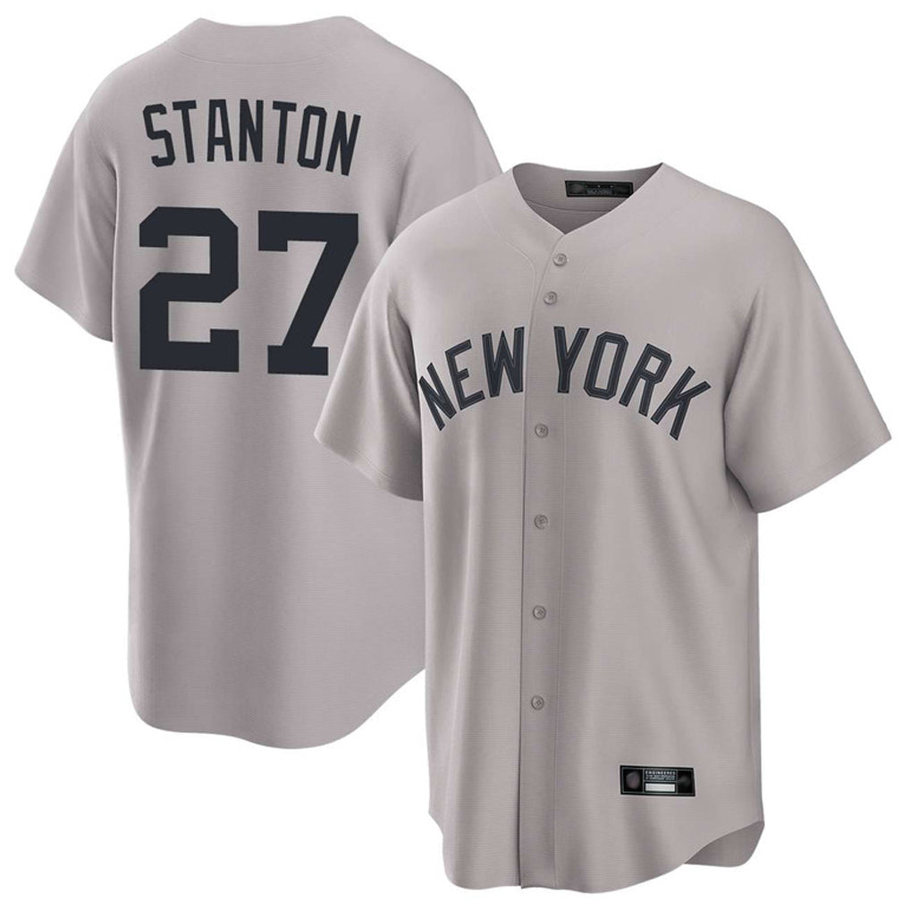 MATTH NY.Yankees #27 Giancarlo Stanton Player Gray Game Home Stitched Jerseys