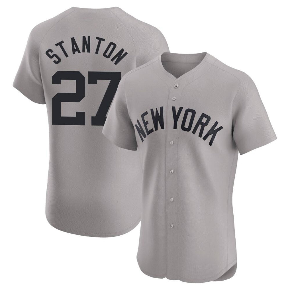 MATTH NY.Yankees #27 Giancarlo Stanton Player Gray Limited Elite Home Stitched Jerseys