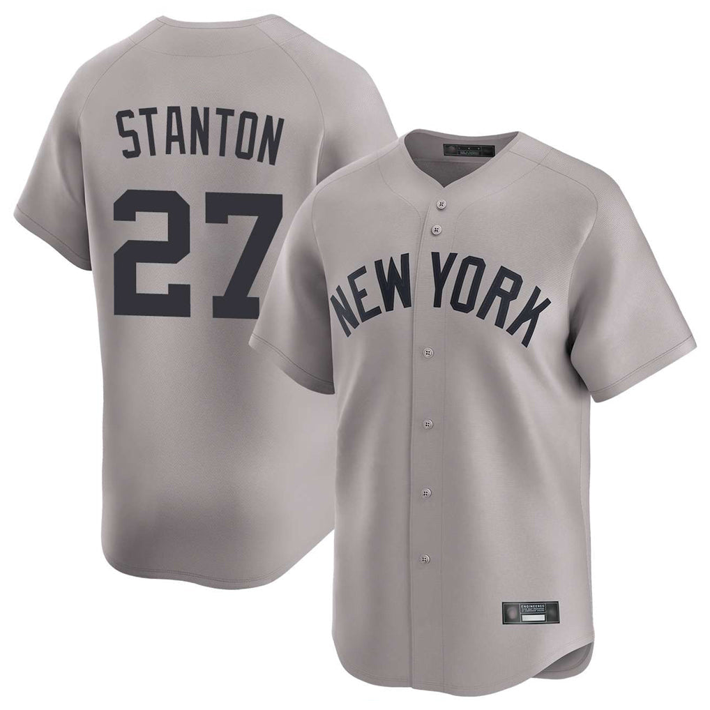 MATTH NY.Yankees #27 Giancarlo Stanton Player Gray Limited Home Stitched Jerseys