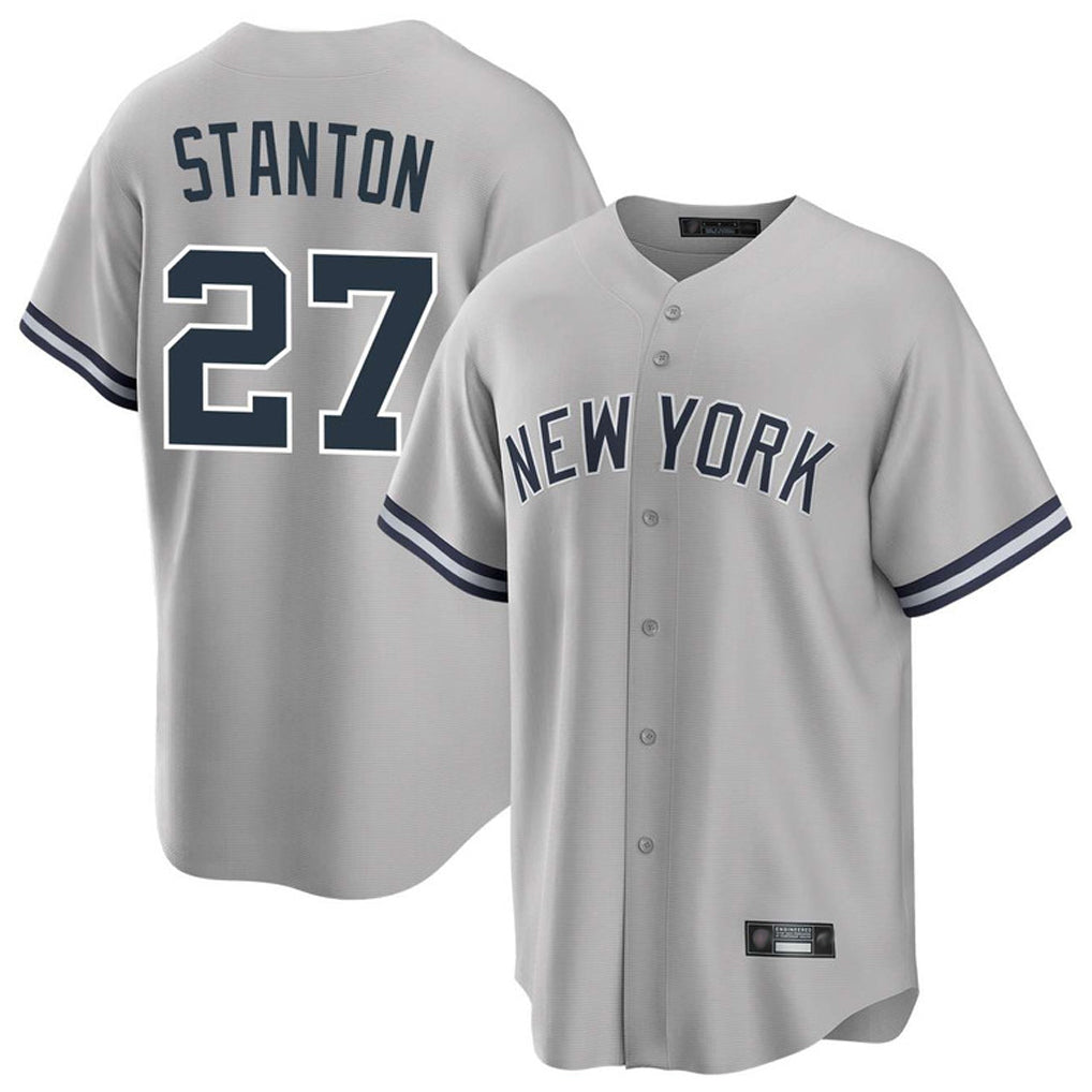 MATTH NY.Yankees #27 Giancarlo Stanton Player Gray Road Game Stitched Jerseys