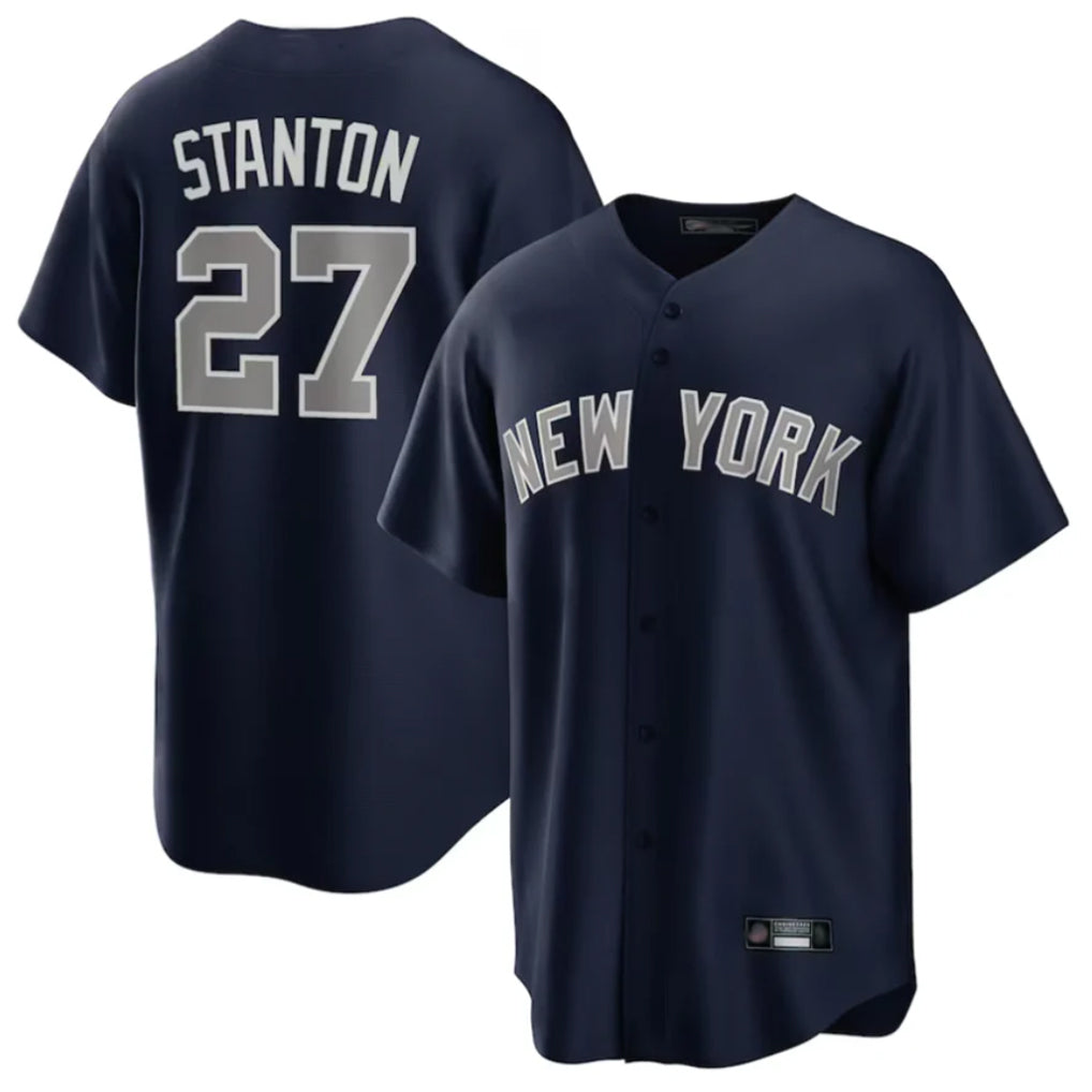 MATTH NY.Yankees #27 Giancarlo Stanton Player Navy Replica Game Stitched Jerseys