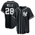 MATTH NY.Yankees #28 Austin Wells Player Black Out Game Home Stitched Jerseys