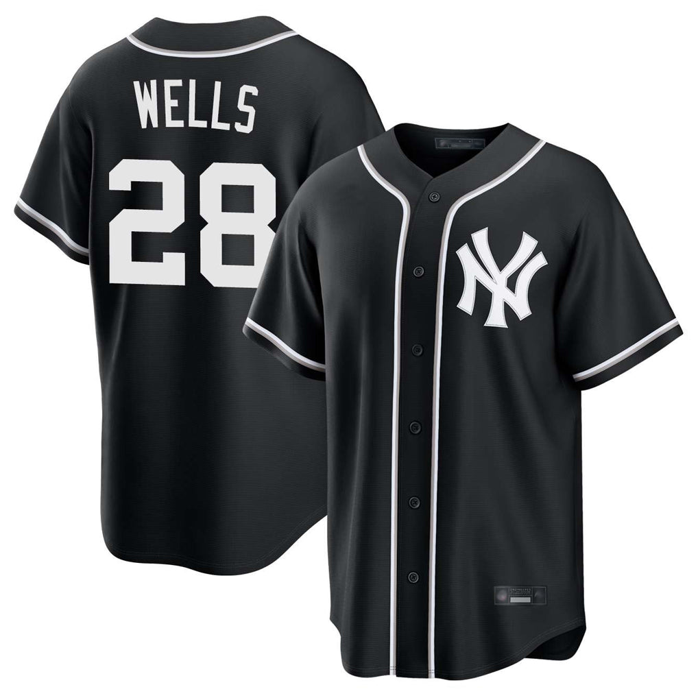 MATTH NY.Yankees #28 Austin Wells Player Black Out Game Home Stitched Jerseys