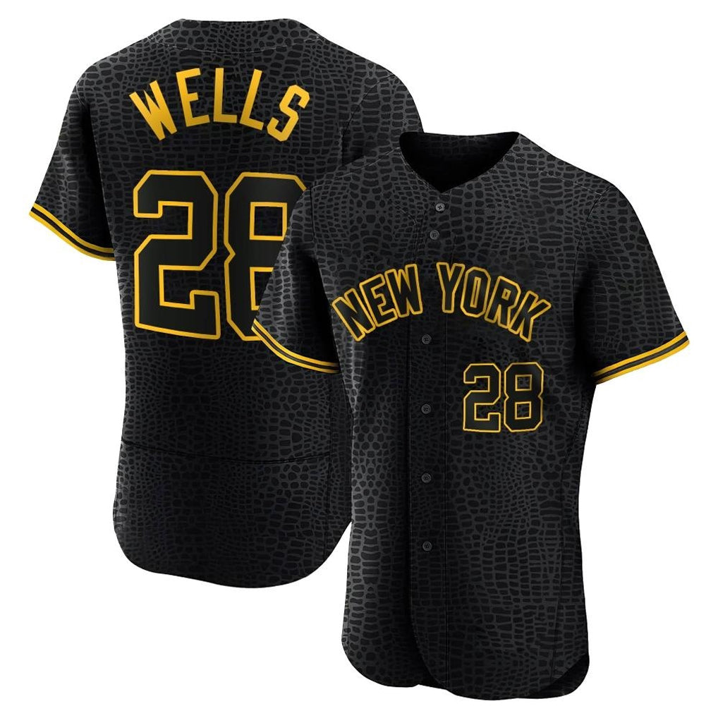 MATTH NY.Yankees #28 Austin Wells Player Black Snake Skin City Limited ELite Home Stitched Jerseys
