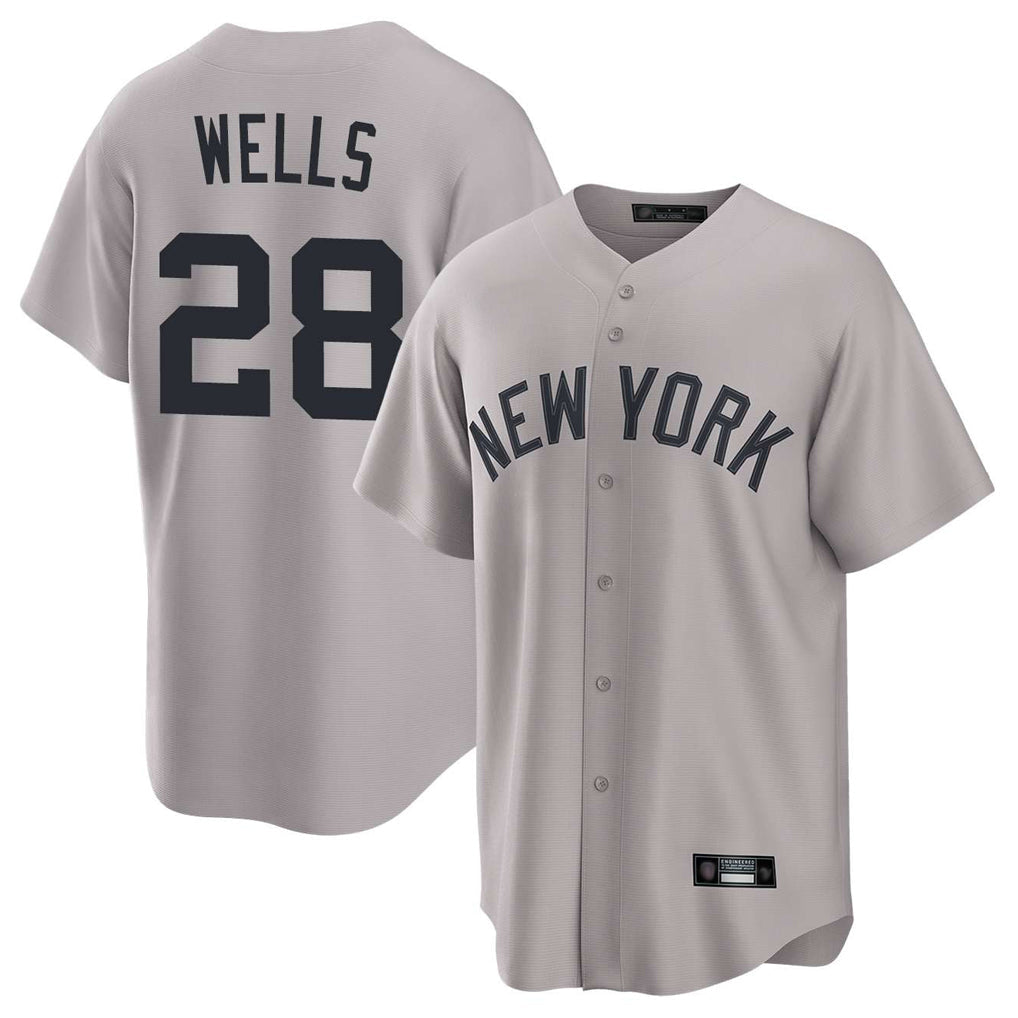 MATTH NY.Yankees #28 Austin Wells Player Gray Game Home Stitched Jerseys