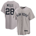 MATTH NY.Yankees #28 Austin Wells Player Gray Game Home Stitched Jerseys