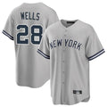 MATTH NY.Yankees #28 Austin Wells Player Gray Road Game Stitched Jerseys