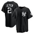 MATTH NY.Yankees #2 Derek Jeter Player Black Game Stitched Jerseys