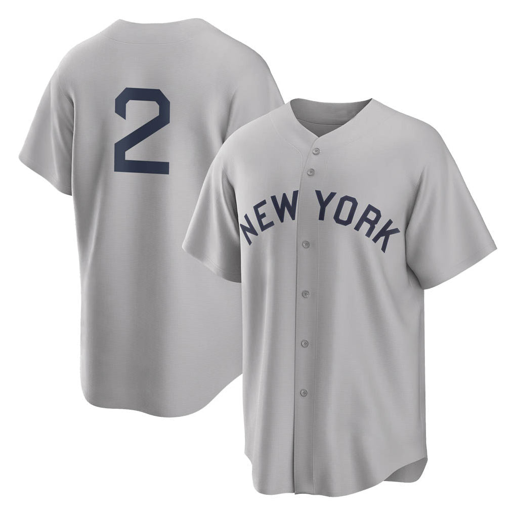 MATTH NY.Yankees #2 Derek Jeter Player Gray Field of Dreams Game Stitched Jerseys