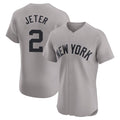 MATTH NY.Yankees #2 Derek Jeter Player Gray Limited Elite Home Stitched Jerseys