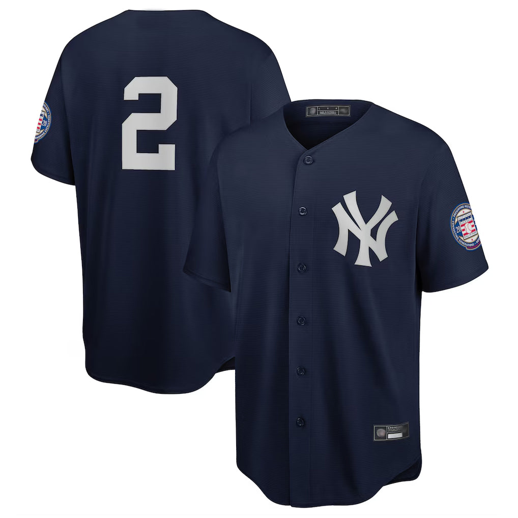 MATTH NY.Yankees #2 Derek Jeter Player Navy 2020 Hall of Fame Induction Limited Stitched Jerseys